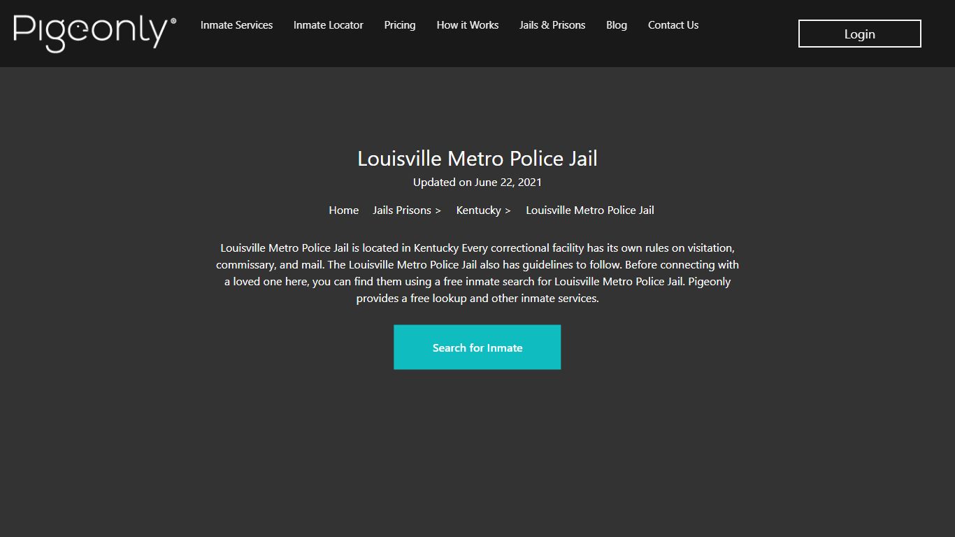 Louisville Metro Police Jail Inmate Search | Kentucky