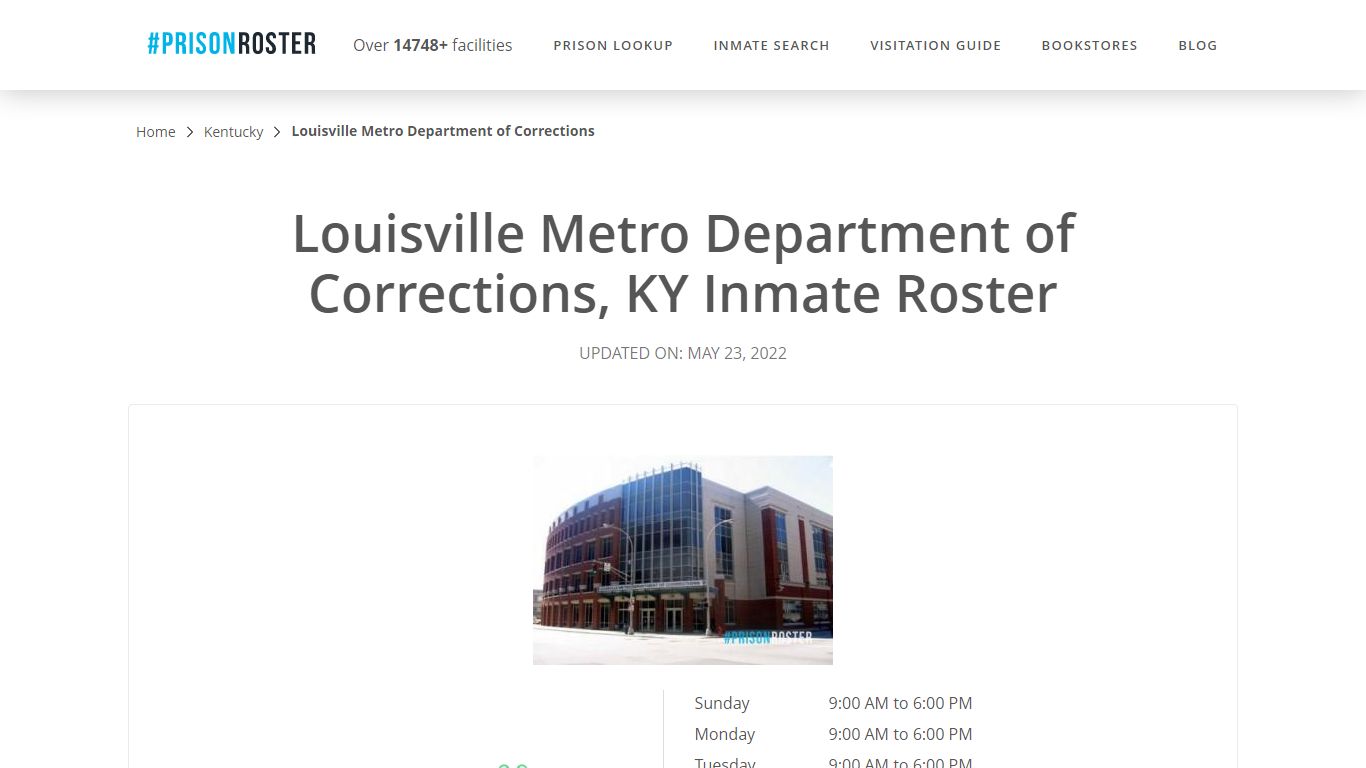 Louisville Metro Department of Corrections, KY Inmate Roster